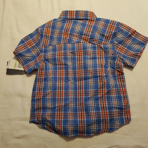 U.S. Polo Assn. boys size 4 short sleeve plaid button up shirt, New - Picture 2 of 4